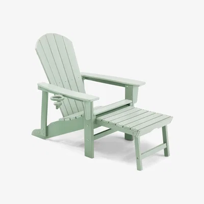 The Range Adirondack Garden Chair with Pull Out Footstool - Sage green