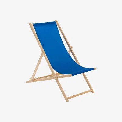 The Range Wooden Folding Garden Sun Lounger Deck Chair x1 - Blue