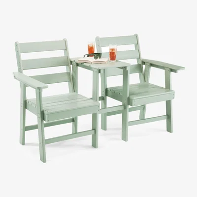 The Range Adirondack Jack and Jill Love Seat - Sage green