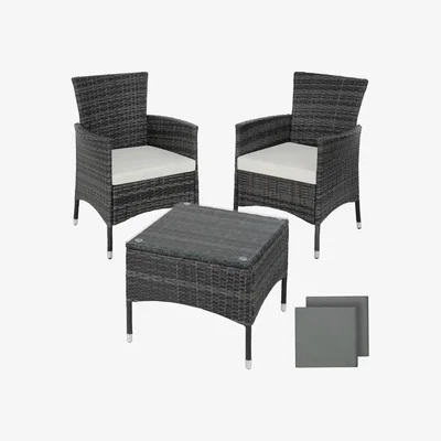 The Range Lucerne Rattan Garden Furniture Set - Grey