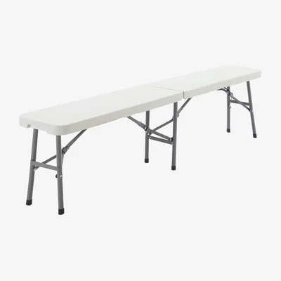 The Range Portable Folding Plastic Bench - White