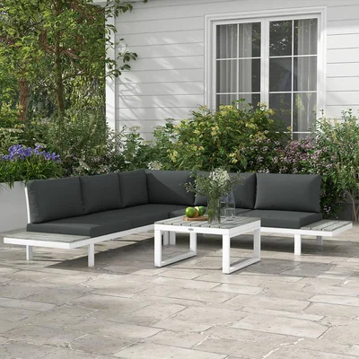 The Range 5-Level Recline Corner Include Garden Set - White