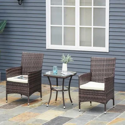 The Range Rattan Chair Patio Sofa Chairs Set - Brown