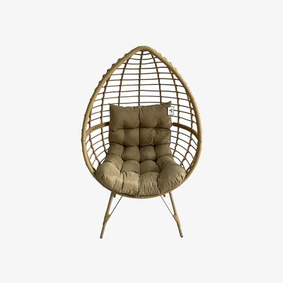 The Range PE Rattan Egg Teardrop Cuddle Chair - Neutral