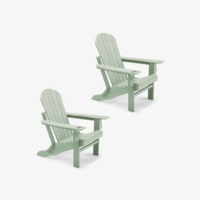The Range Folding Waterproof Adirondack Garden Chair - Sage Green / 2