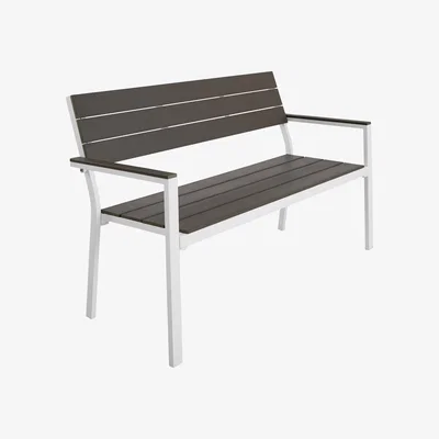 The Range Garden Bench 2-Seater With Aluminium Frame - Light Grey/White