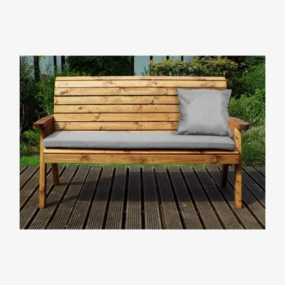 The Range Charles Taylor 3 Seater Winchester Bench with Seat Cushion - Grey