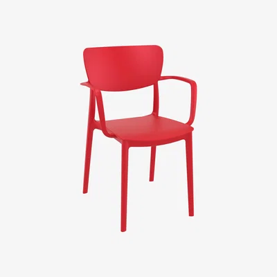 The Range Lisa Stacking Arm Chair (Pack of 2) - Red