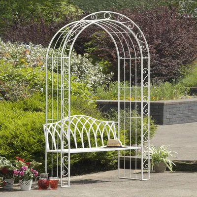 The Range Suntime Gloucester Iron Bench Arch - Antique White