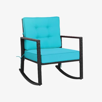 The Range Outdoor Patio Rattan Rocker Chair - Green