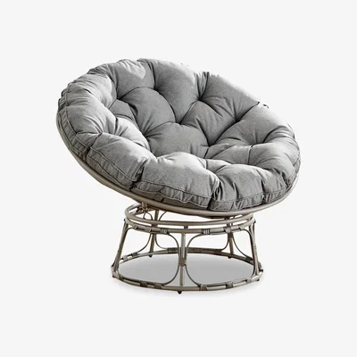 The Range Moon Chair Grey Rattan Cushioned Outdoor Chair - Grey