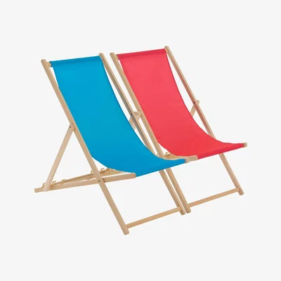 The Range Harbour Housewares Folding Wooden Deck Chairs - 2pc - Multi