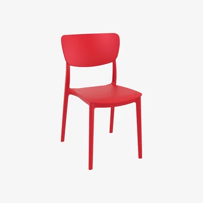 The Range Monna Stacking Side Chair (Pack of 2) - Red