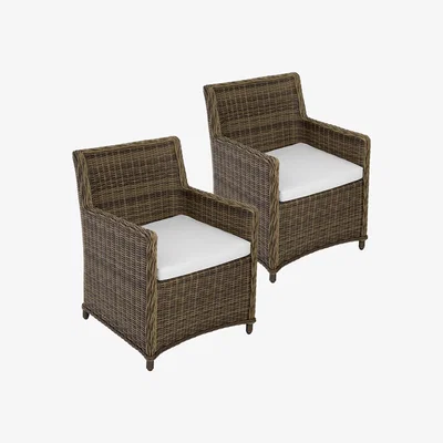 The Range tectake 2X Rattan Chair Saint Tropez - Brown/White