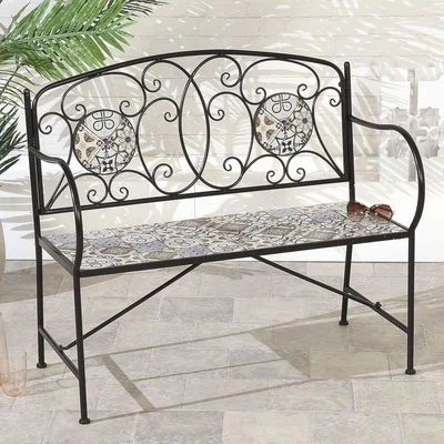 The Range Suntime 60cm Alexandria Mosaic Bench  - Blue