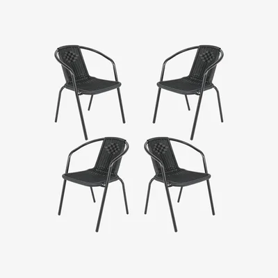 The Range Stacking Garden Chair (Set of 4) - Black