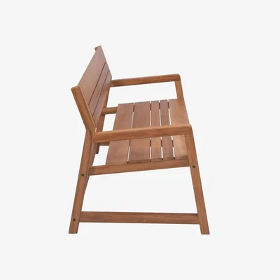 The Range Tramontina Teak Wood Verona 2-Seater Bench with Arms - Yellow