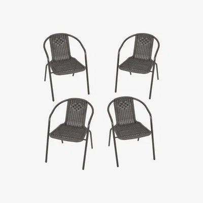 The Range Stacking Garden Chair (Set of 4) - Brown