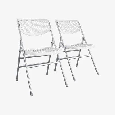 The Range Xl Plastic Folding Chair 2pk - White
