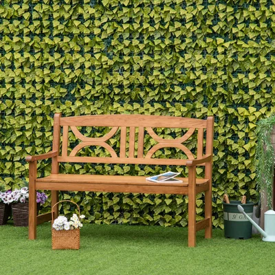 The Range 2-Seater Wooden Garden Bench - Natural wood finish