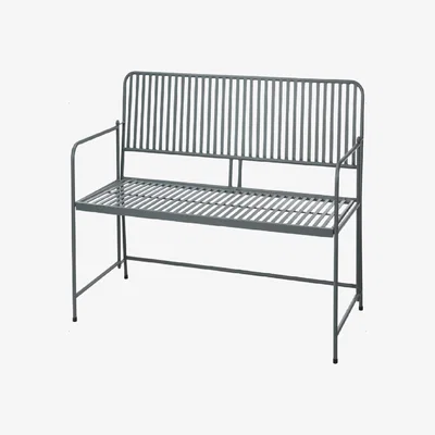 The Range Metal Folding Garden Bench Contemporary Bistro Outdoor Seating - Matt Grey