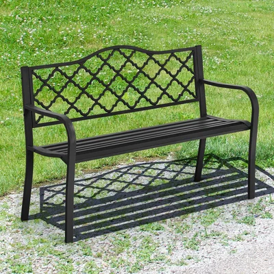 The Range Garden Patio Bench - Black