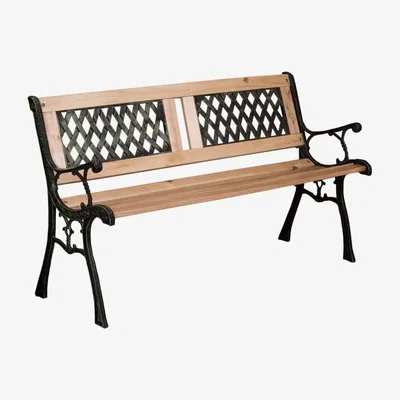 The Range Solid Pine Garden Bench - Twin Cross Style
