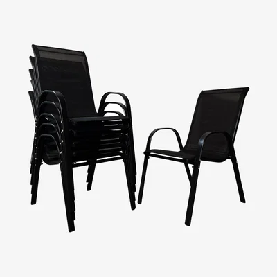 The Range Outdoor Garden Patio Furniture Chairs - Black / 6