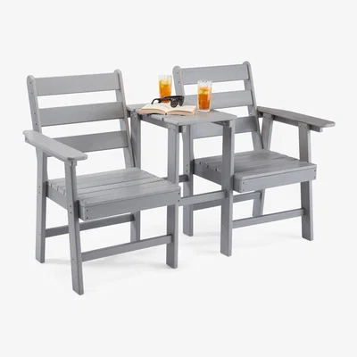 The Range Adirondack Jack and Jill Love Seat - Grey