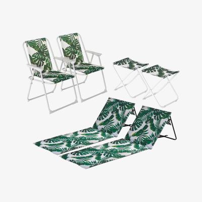 The Range 6 Piece Folding Beach Furniture Set - Banana Leaf - Green