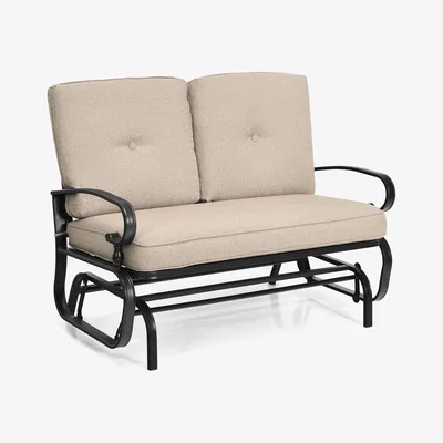 The Range 2 Seats Outdoor Swing Glider Chair Patio Rocking Bench - Beige