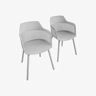 The Range Camelo Resin Chairs 2PK - Light Grey