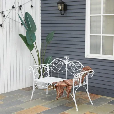 The Range Garden Bench Outdoor Furniture 2 Seater - White