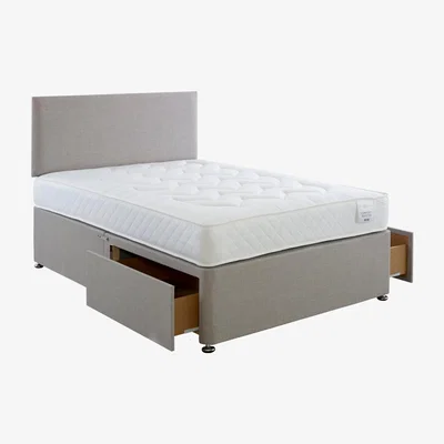 Dunelm Comfort Divan Bed with Mattress Grey