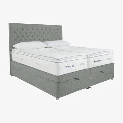 Furniture Village Sleepeezee - Natural Touch 3000 Pillowtop Zip and Link End Ottoman Divan Set - Green