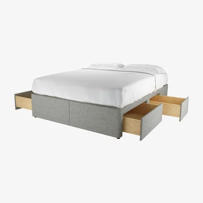 Sofa.com King Divan Base in Grey Marl Highland Tweed - sofa.com