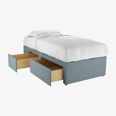 Sofa.com LHF Single Continental Drawer Divan Base in Hydrangea Highland Tweed - sofa.com