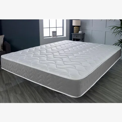 The Range Memory Foam Hybrid Sprung Mattress - White Micro Quilted Cool Touch Top, Grey Border / Small Double