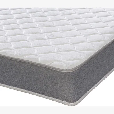 The Range Cooltouch Essentials Grey 18cm Deep Quilted Hybrid Memory Foam  Spring Mattress - White / Small Double