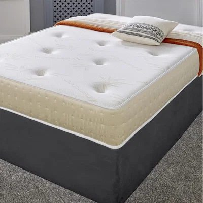 The Range Extreme Comfort 9" Deep Bamboo Fabric with 2" Memory Foam Tufted Spring Mattress - Beige / Small Double