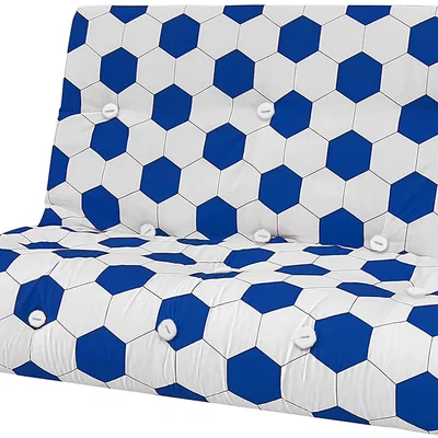 The Range 3 Seater Fibre Filled Futon Mattress - blue / Small Double