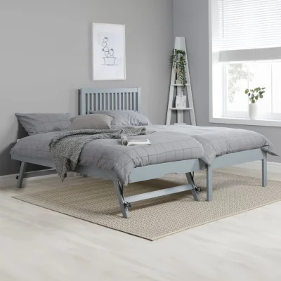 Happy Beds Buxton - Single - Guest Bed - Grey - Wood - 3ft - Happy Beds