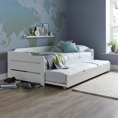 Happy Beds Copella - Single - Day Bed - Guest Bed - White - Wood - 3ft - Happy Beds