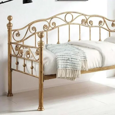 OAT Home Mayfair Antique Brass Effect Single Metal Day Bed