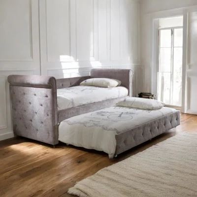 OAT Home Styal Upholstered Day Bed with Trundle, Mink