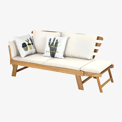 The Range 3 in 1 Folding Daybed Sofa Bench - White