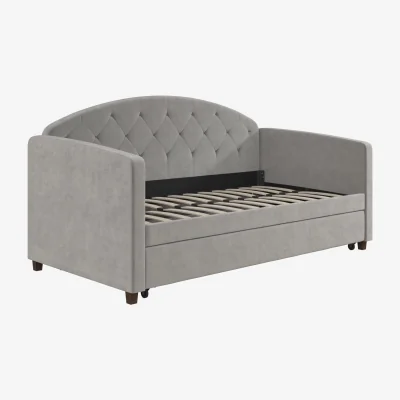 The Range Aspen Daybed Wtrundle Lgrey Velvet 2bx - Grey Velvet
