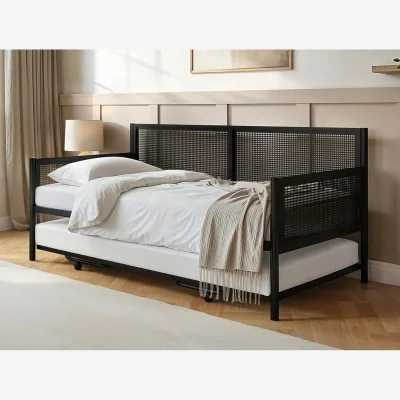 The Range Clay Metal Daybed with Trundle - Black