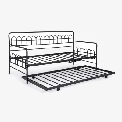 The Range Single Daybed with Trundle - Black