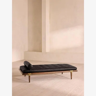 Soho Home Theodore Daybed, Leather, Black